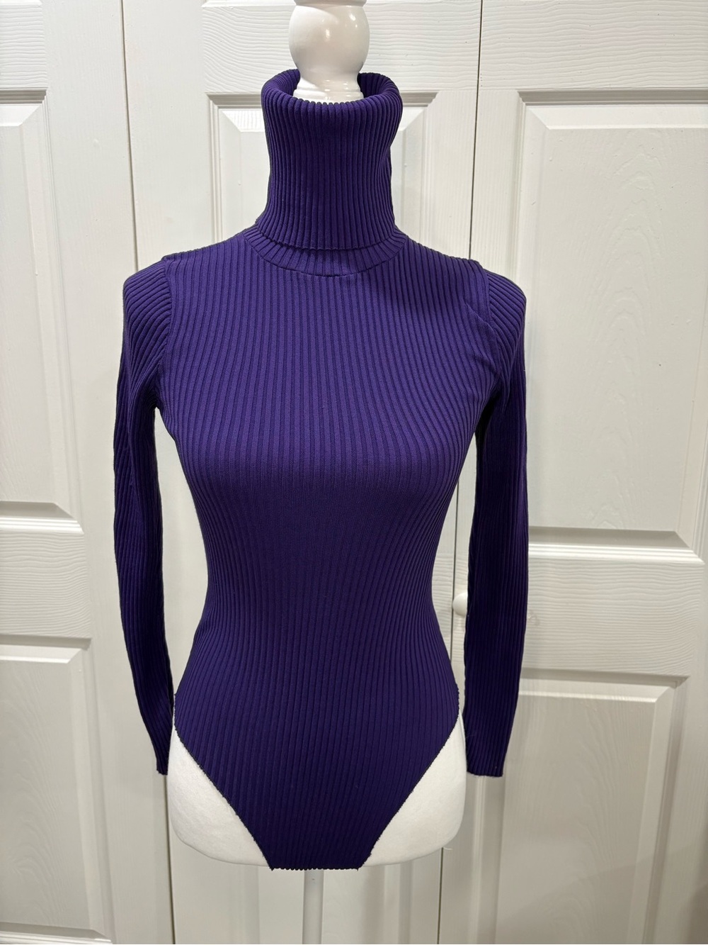 jcpenney Purple Ribbed Turtleneck Bodysuit